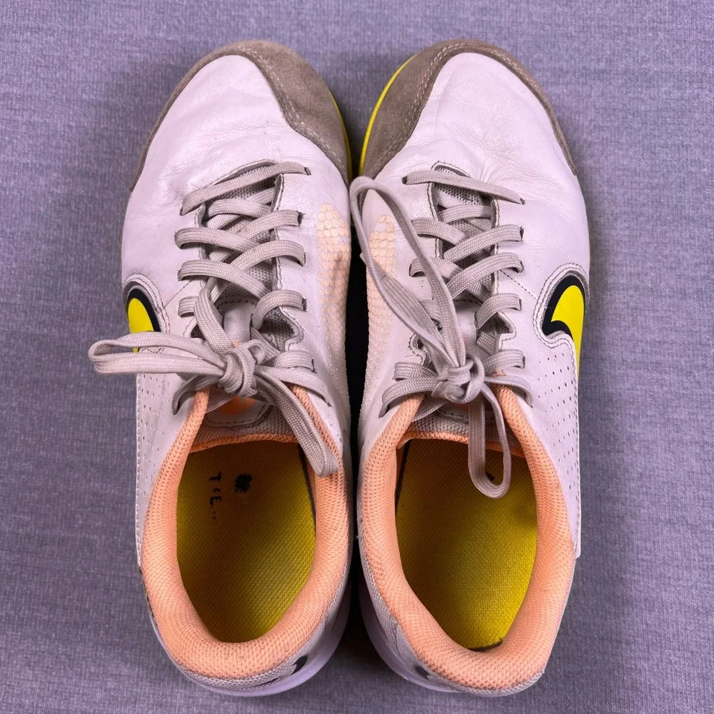Nike Tiempo Legend 9 Academy Indoor Soccer Shoes Kids 5Y Grey Yellow DA1329-002